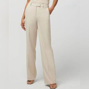 WHBM® Size 12 Luna Wide Leg Trousers in Biscotti Polyester-Spandex NEW